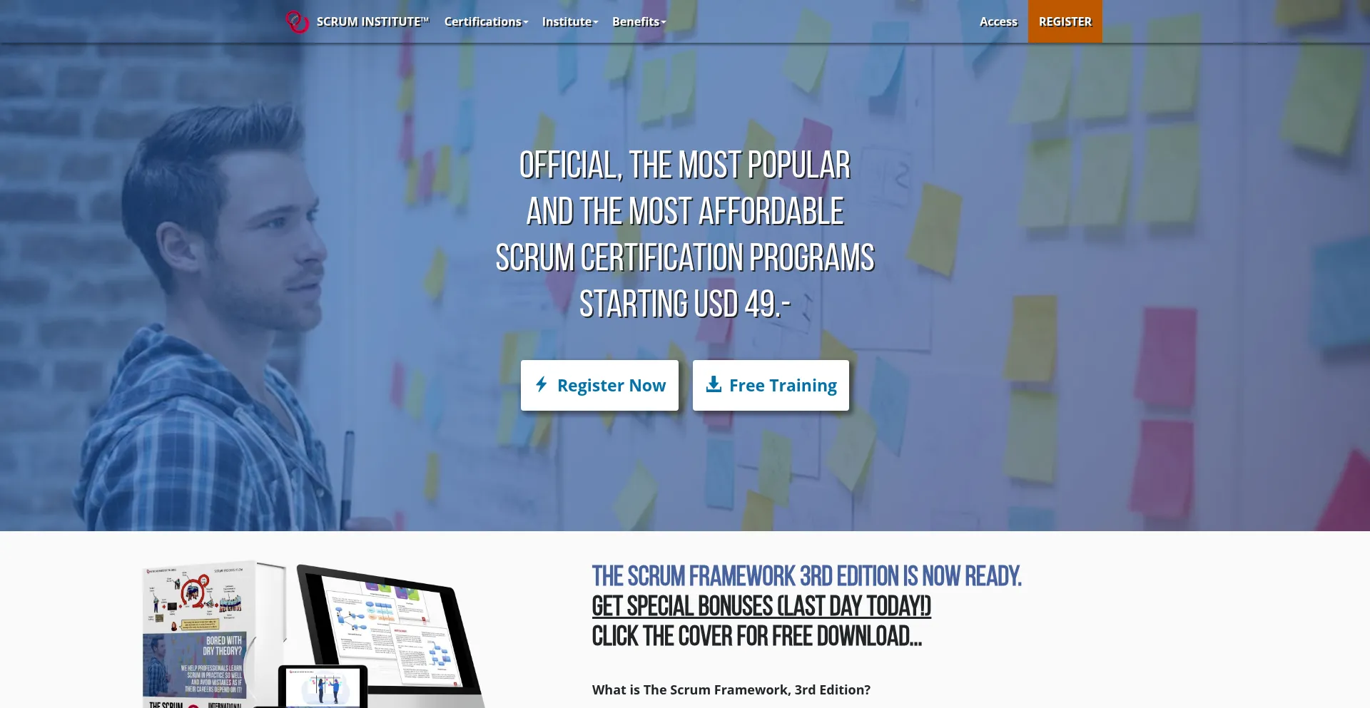 Website screenshot of Scrum-institute.org