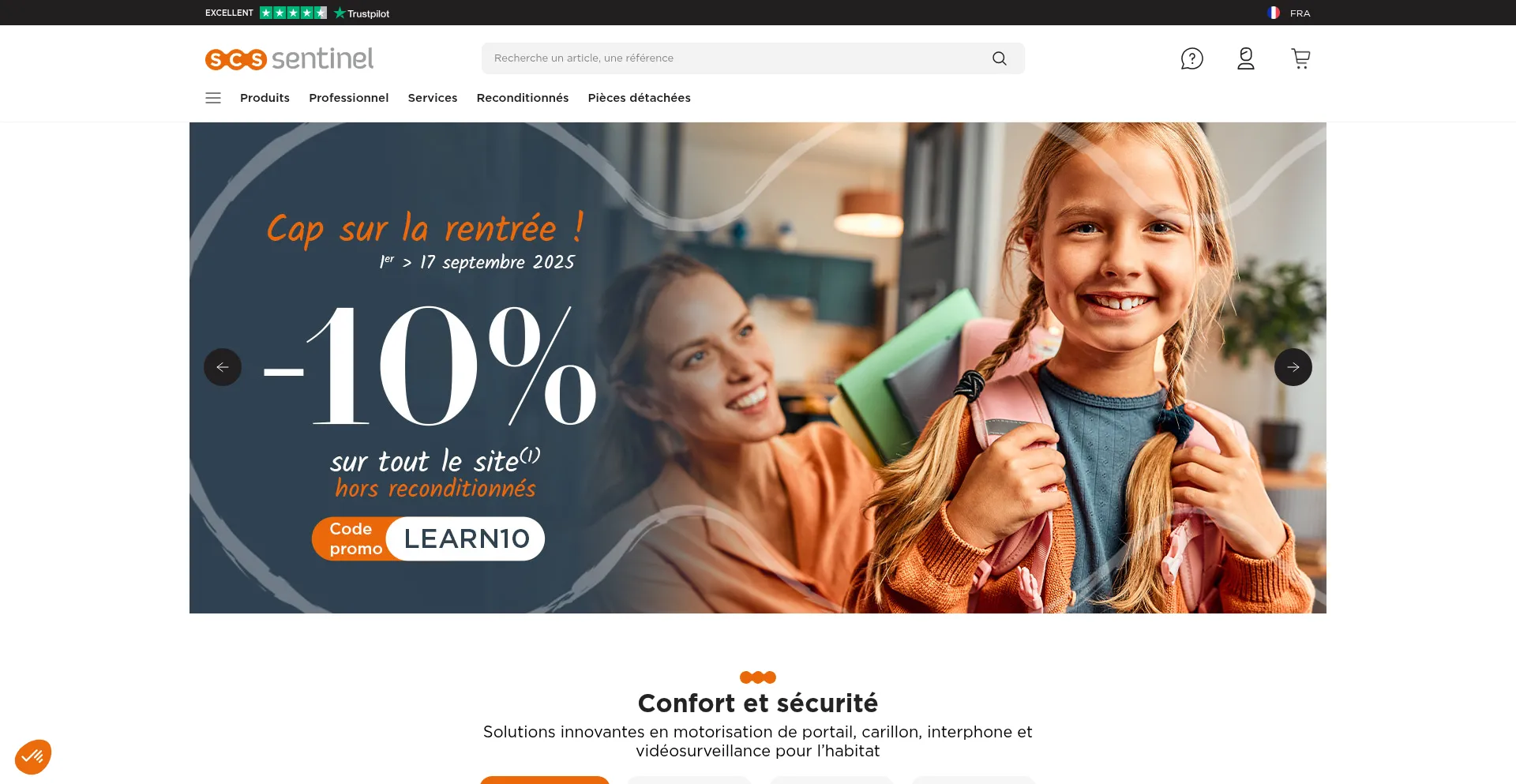 Website screenshot of Scs-sentinel.com