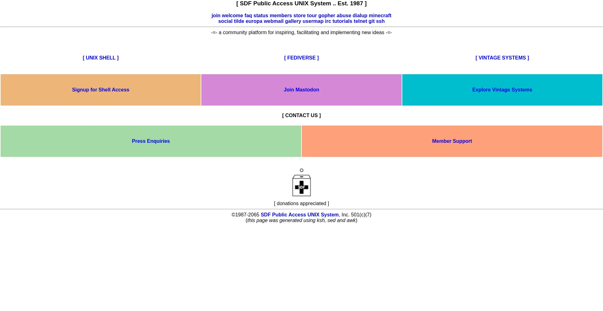 Sdf.org Screenshot