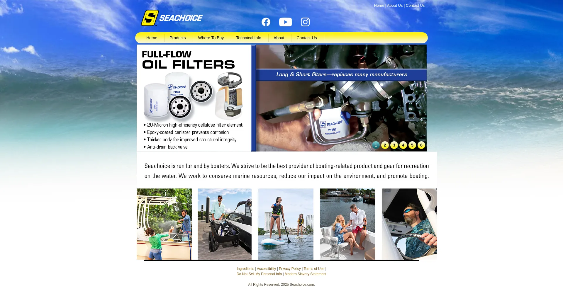 Website screenshot of Seachoice.com