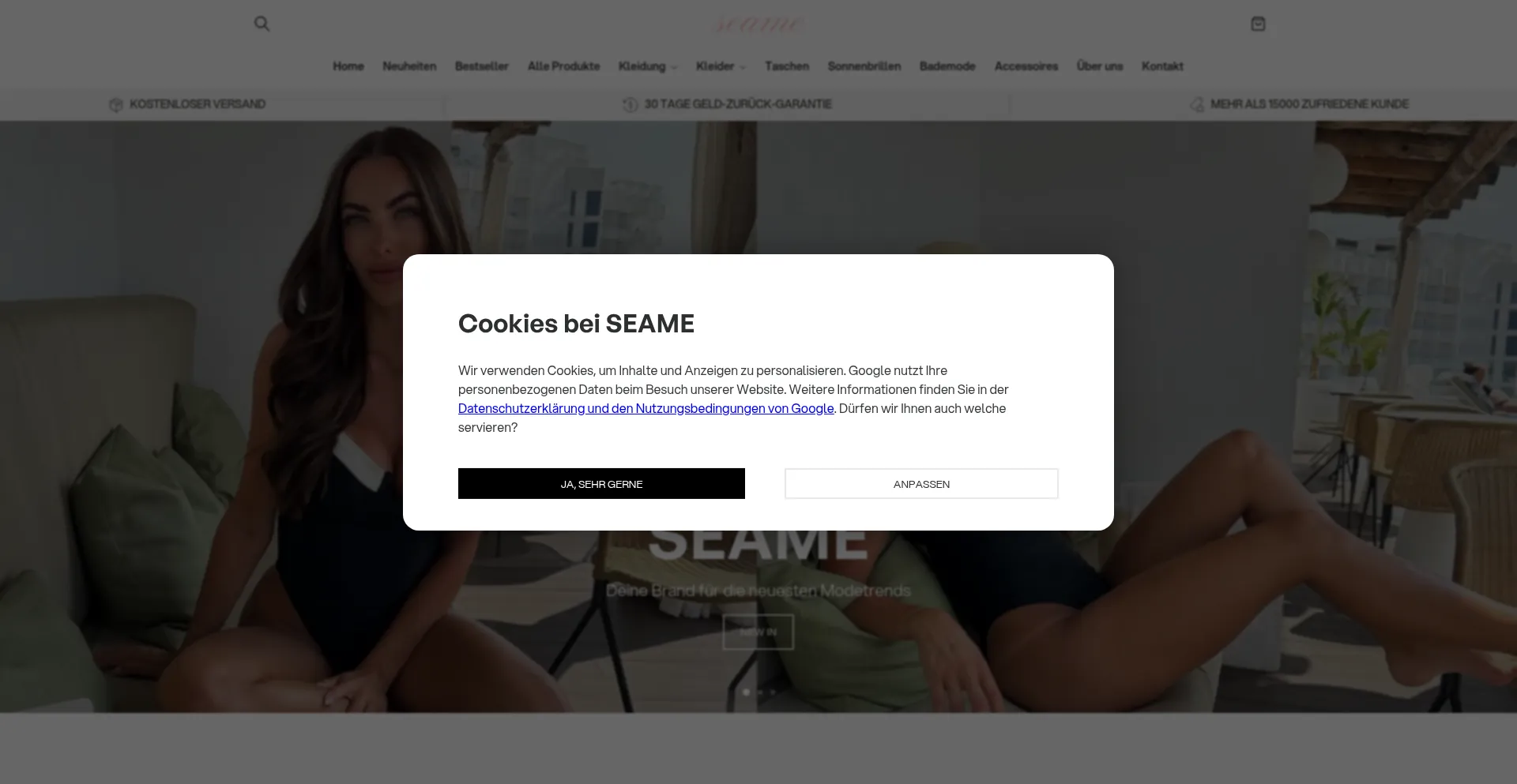 Website screenshot of Seame-brand.com
