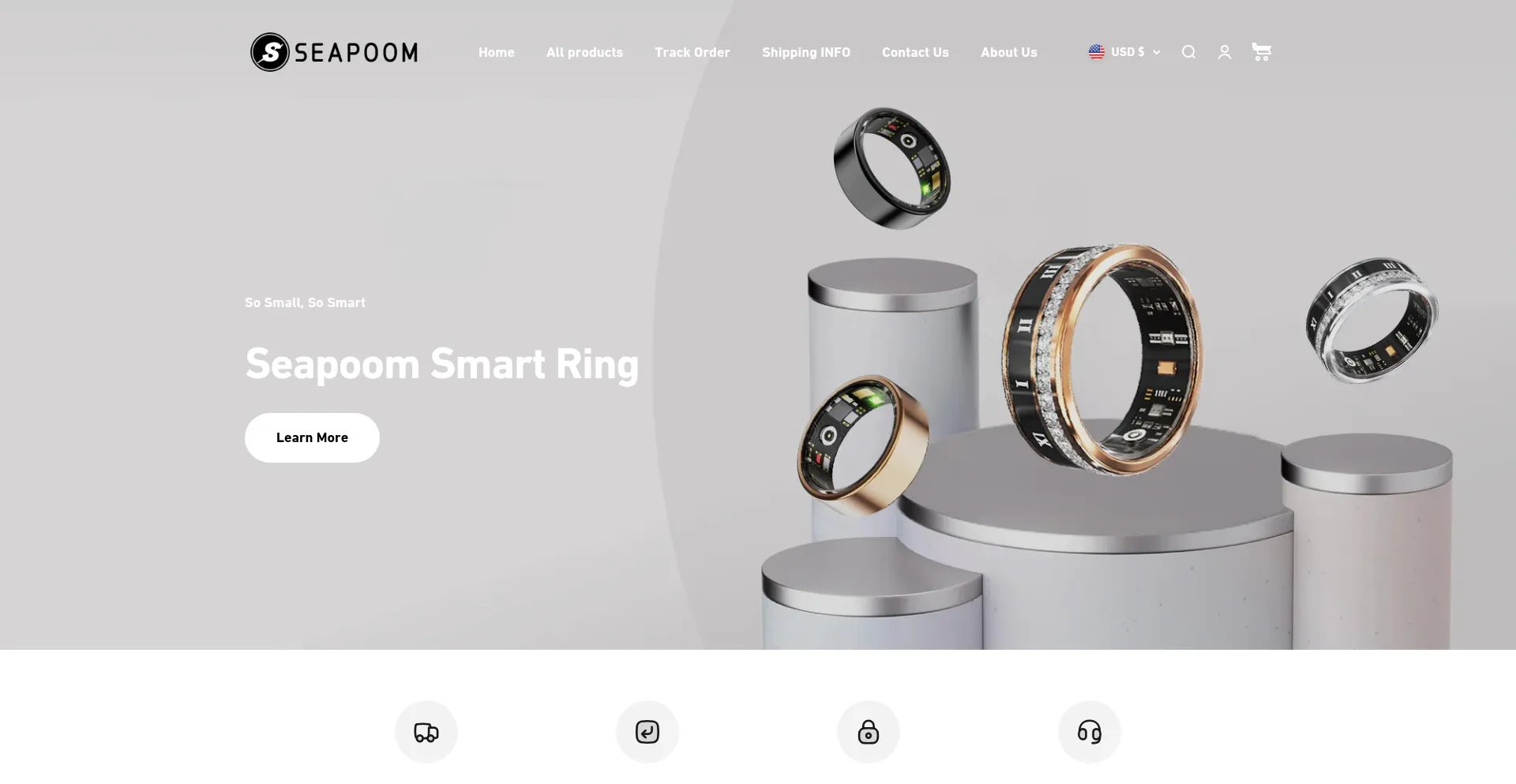 Website screenshot of Seapoom.com
