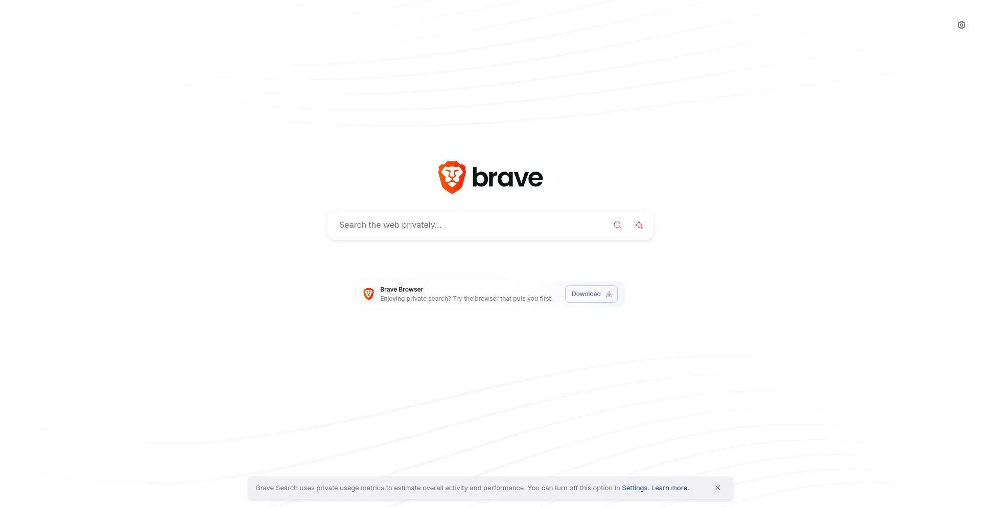 Website screenshot of Search.brave.com