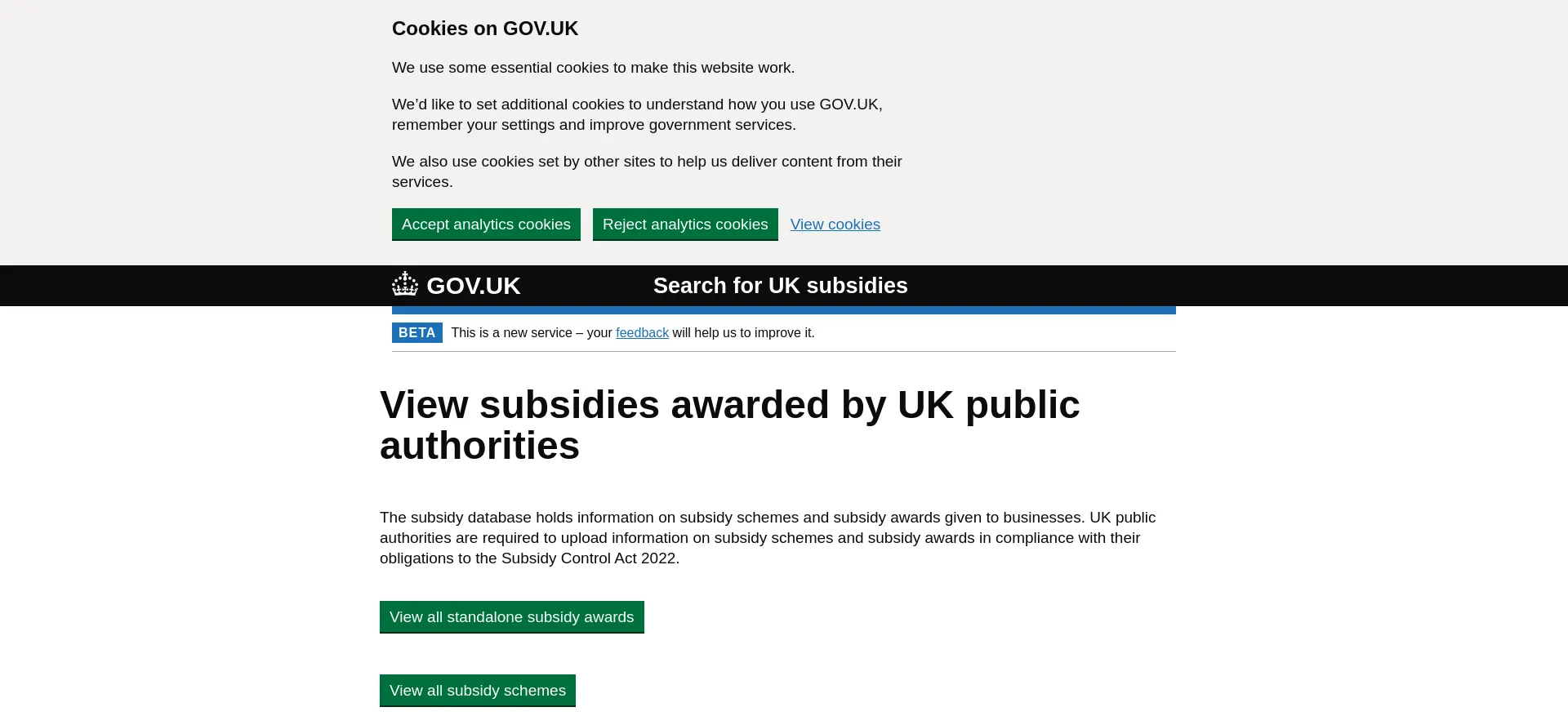 Searchforuksubsidies.beis.gov.uk