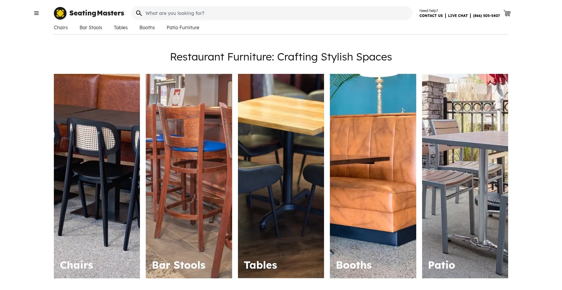 Website screenshot of Seatingmasters.com