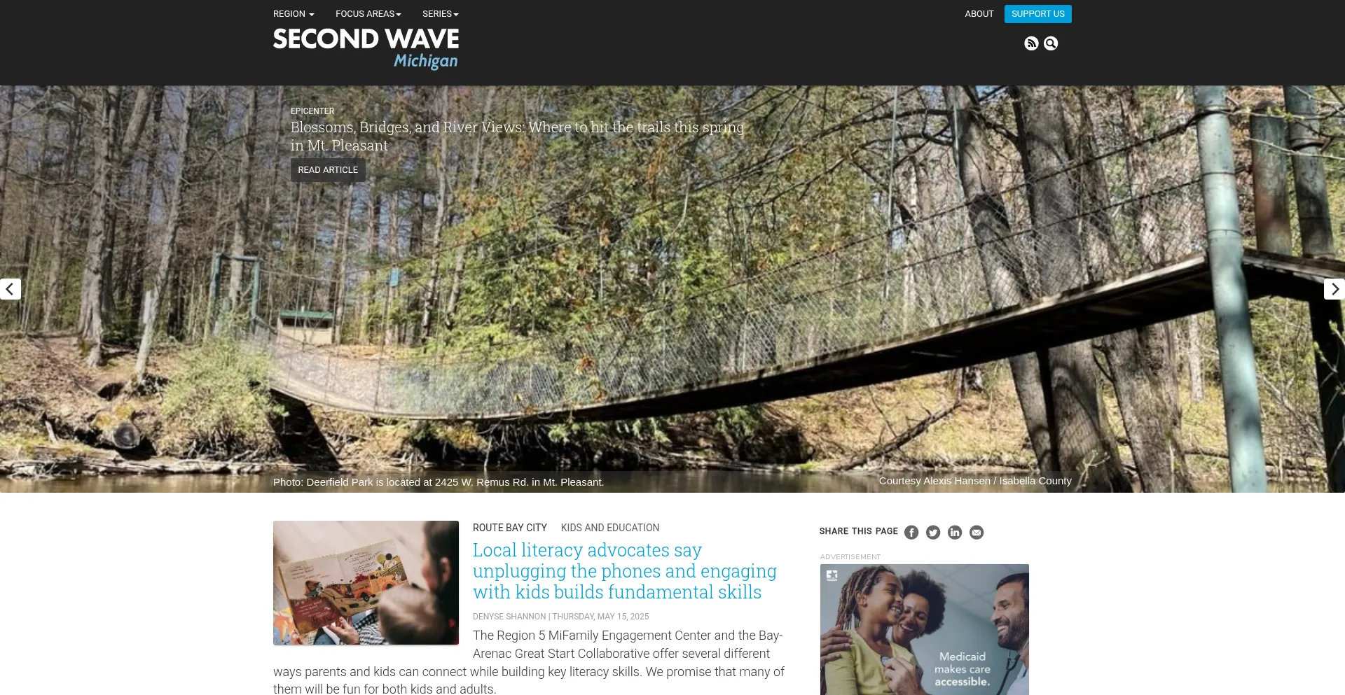 Website screenshot of Secondwavemedia.com