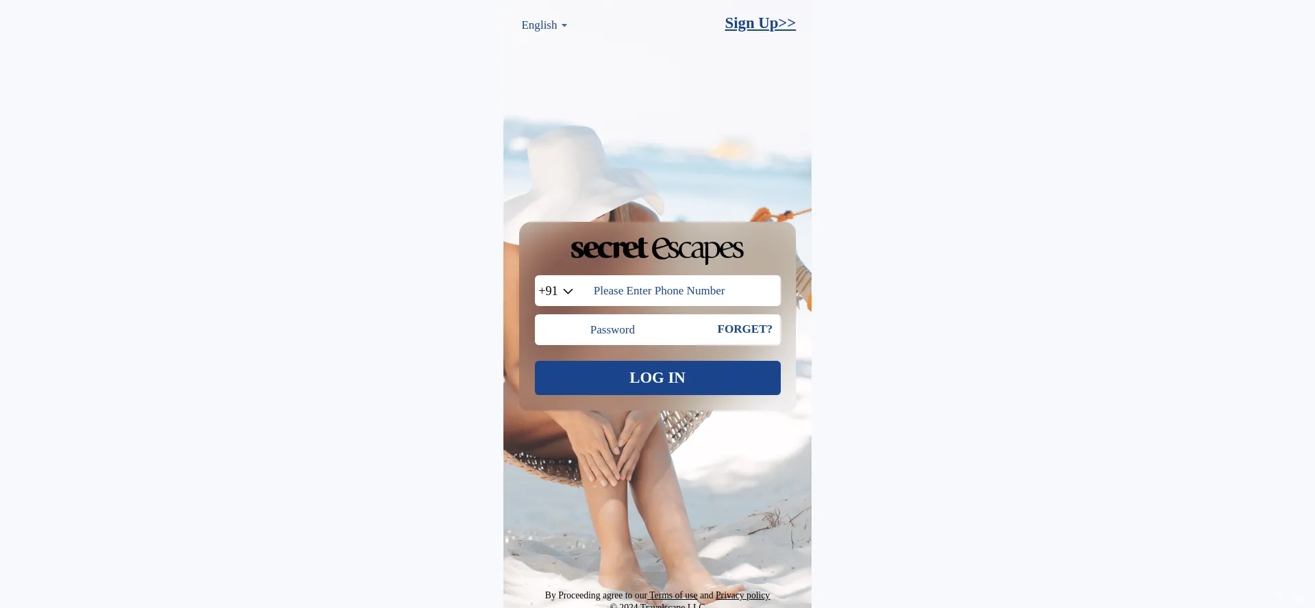 Website screenshot of Secretescapes-hotel.com