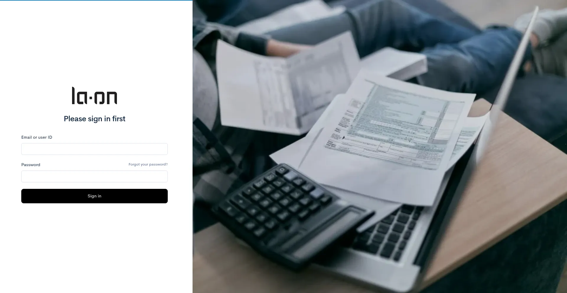 Website screenshot of Secure.la-on.eu