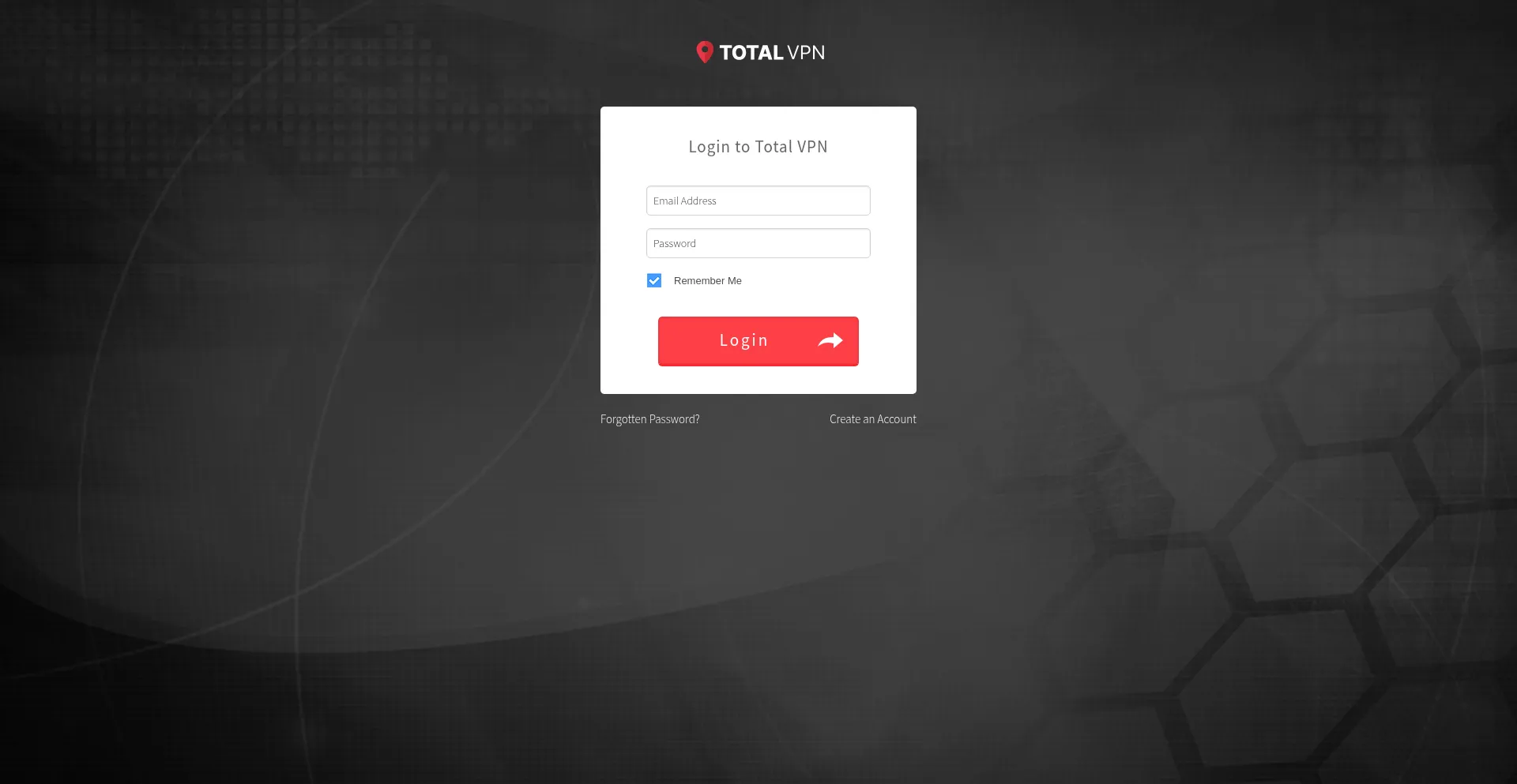 Website screenshot of Secure.totalvpn.com