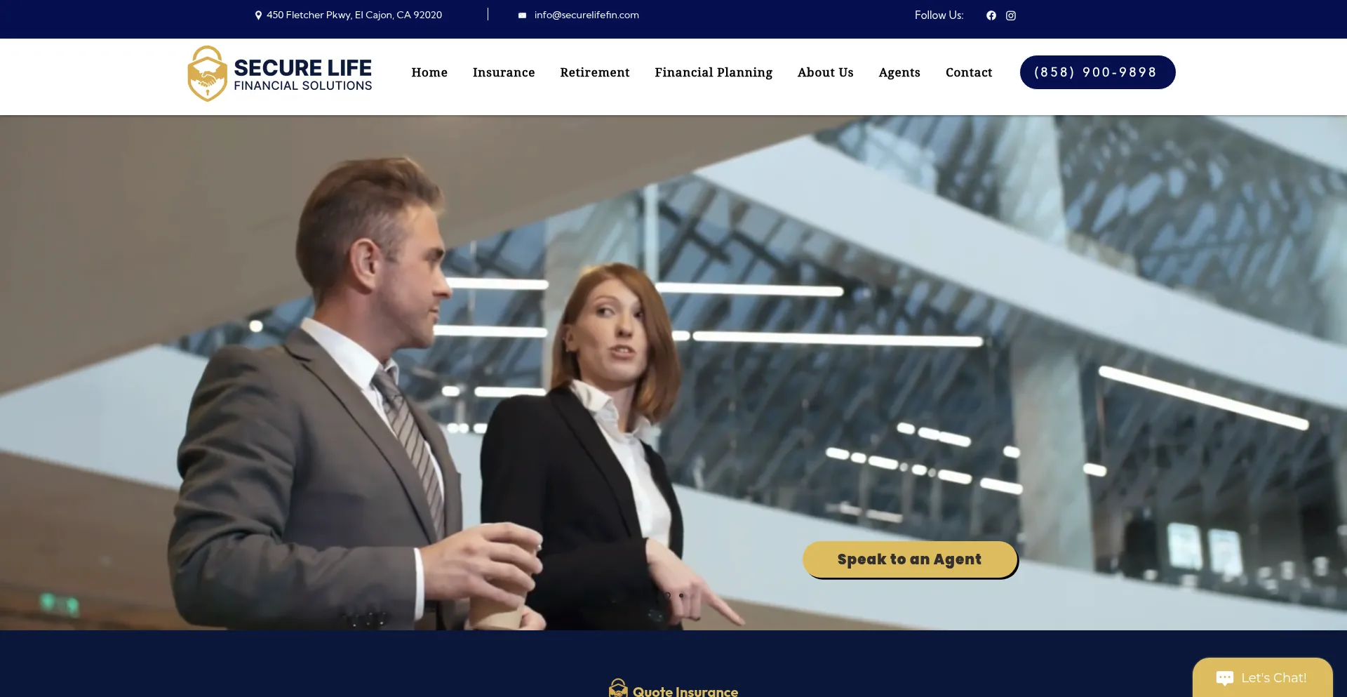 Website screenshot of Securelifefs.com