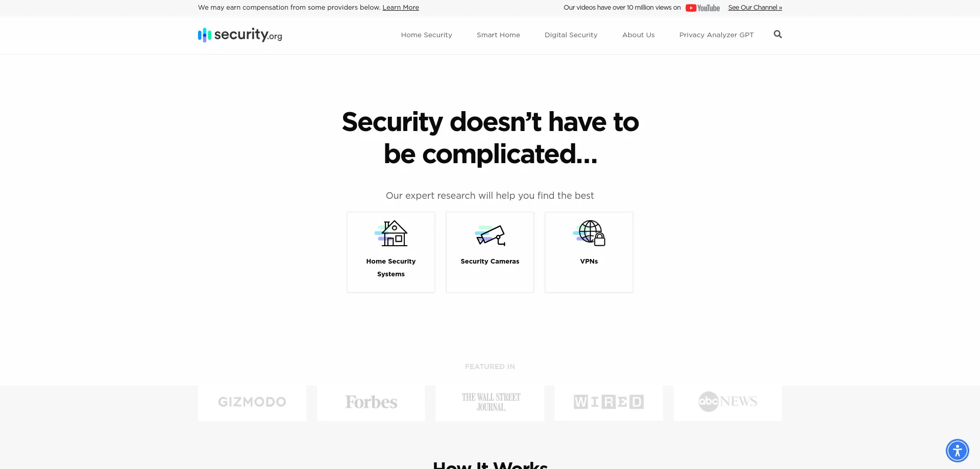Website screenshot of Security.org