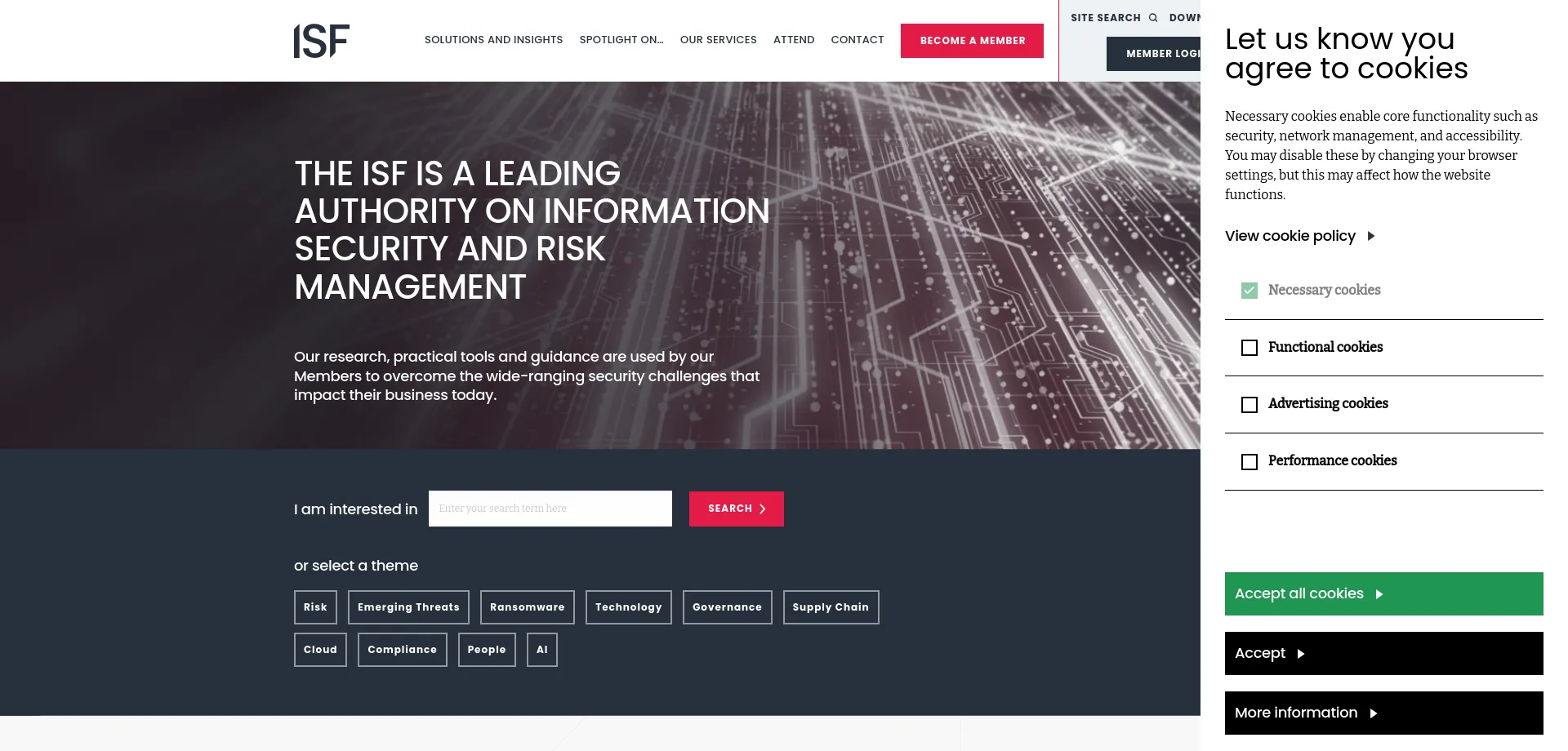 Website screenshot of Securityforum.org