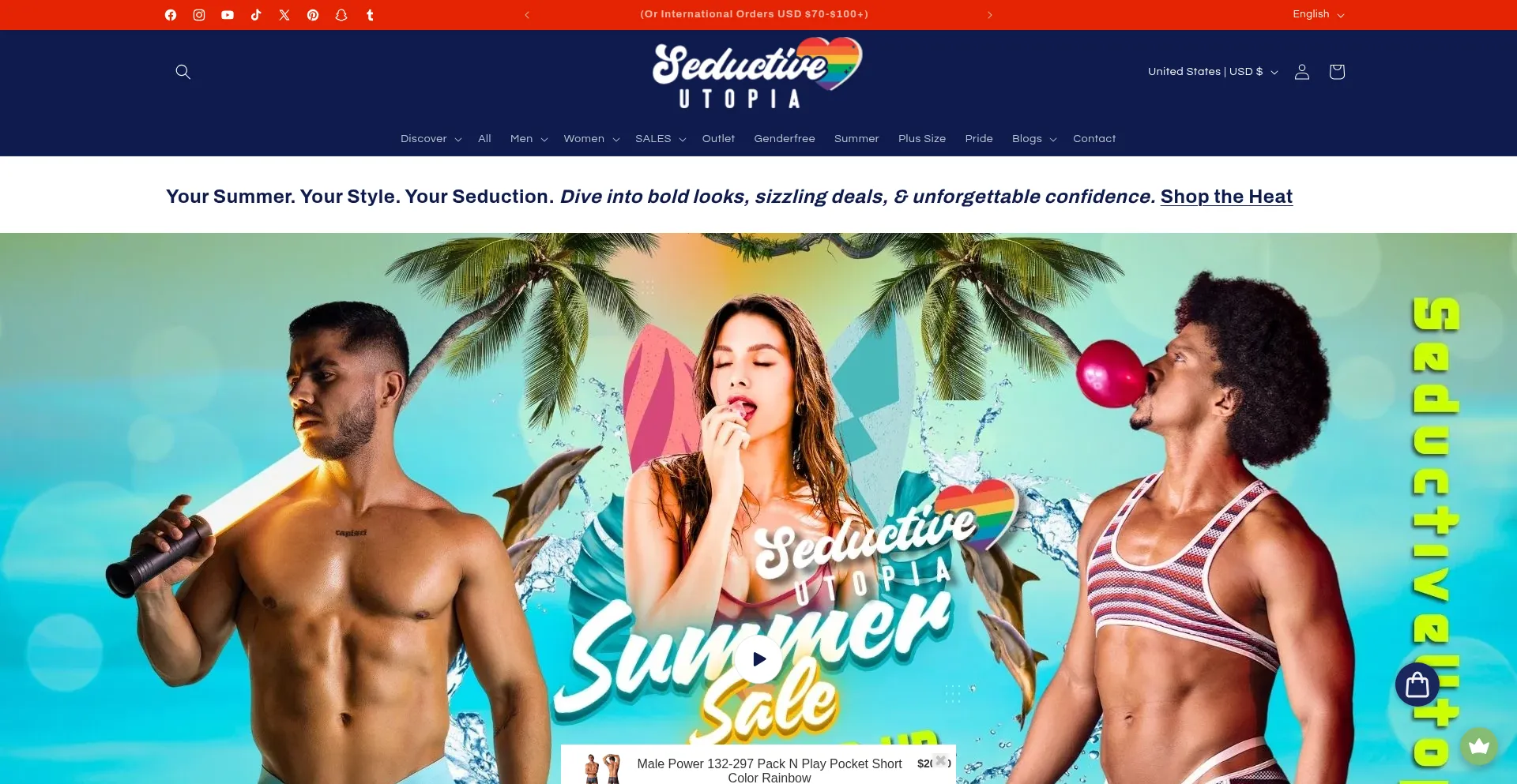 Website screenshot of Seductiveutopia.net