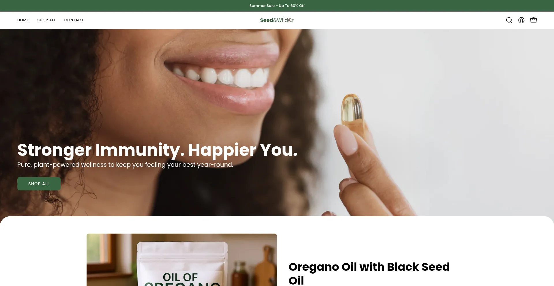 Website screenshot of Seedandwild.com