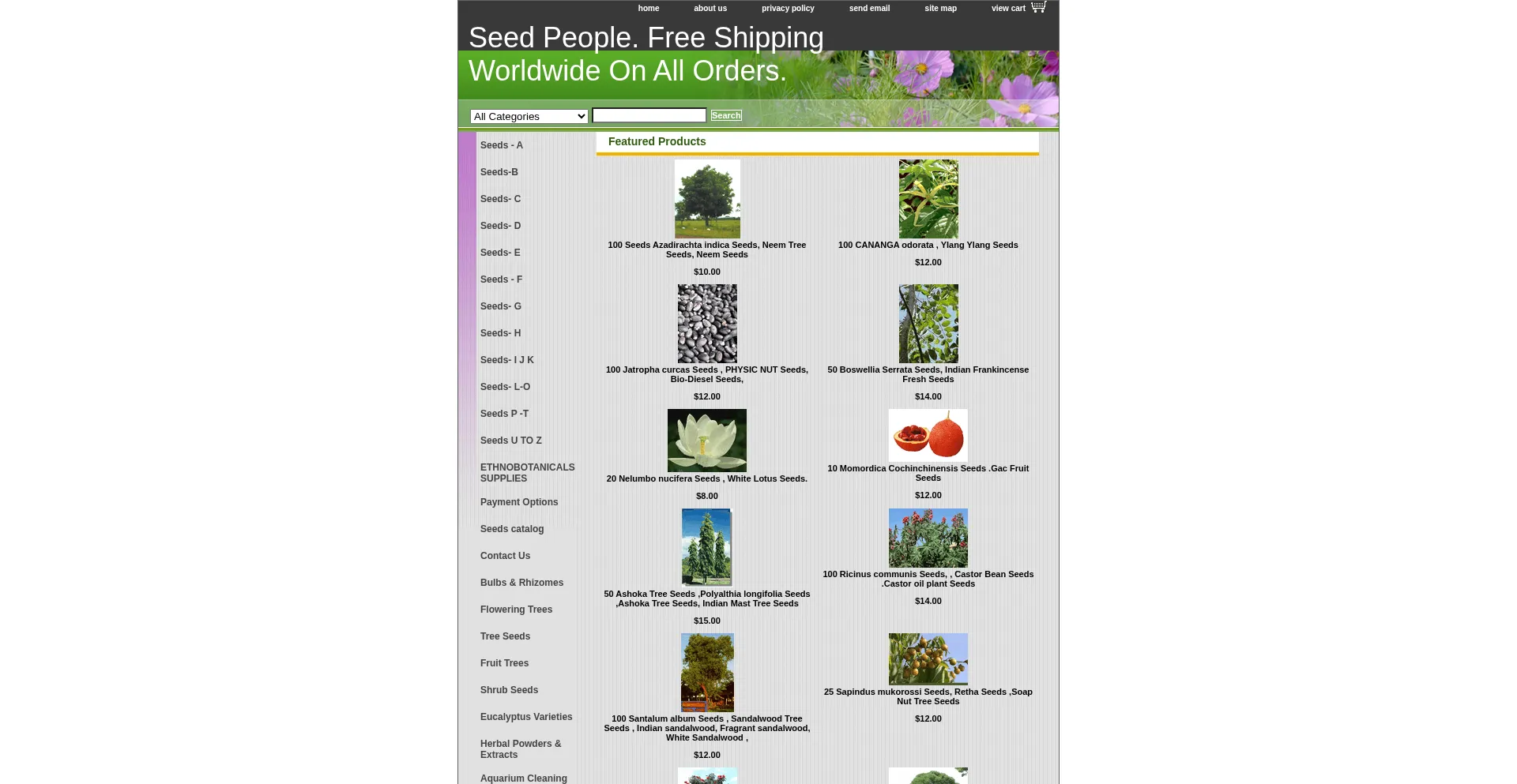 Website screenshot of Seedvendor.com