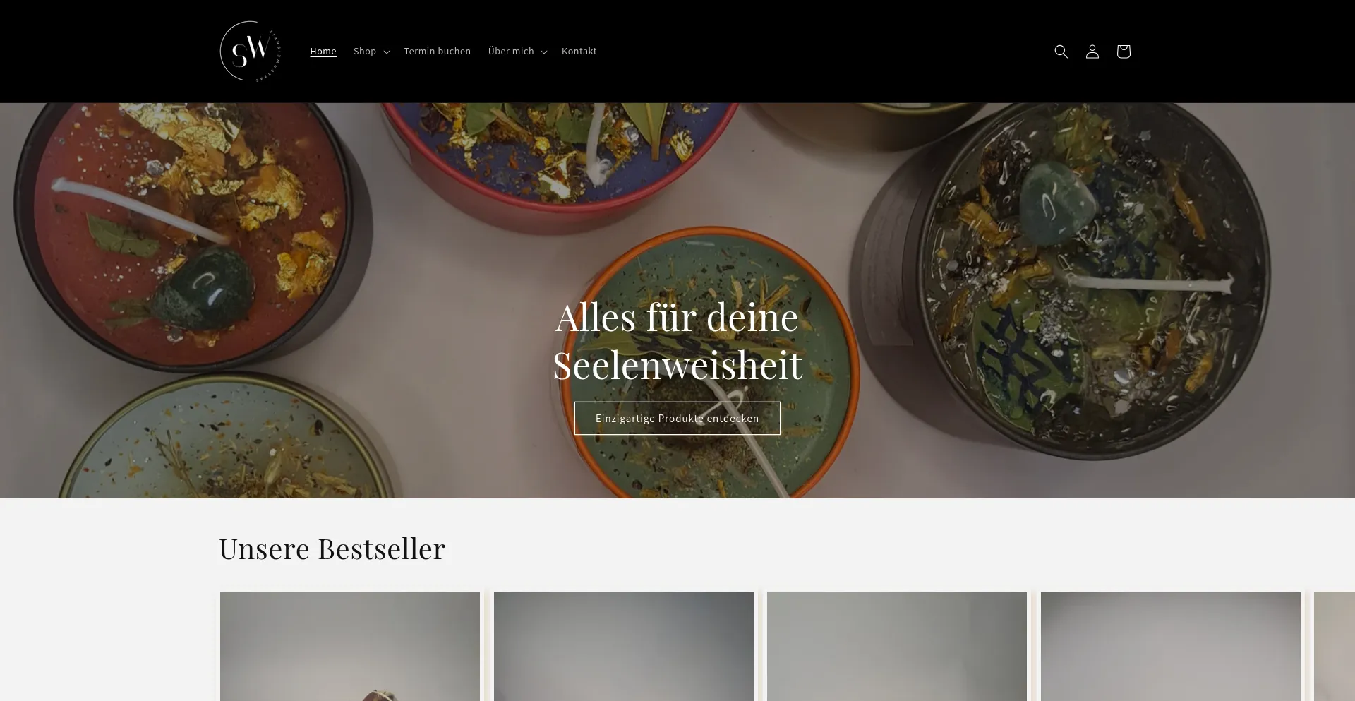 Website screenshot of Seelenweisheit.myshopify.com