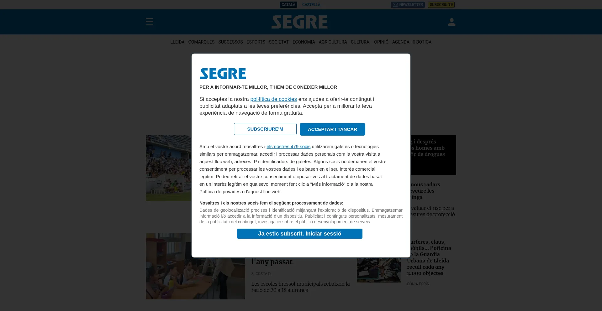 Website screenshot of Segre.com