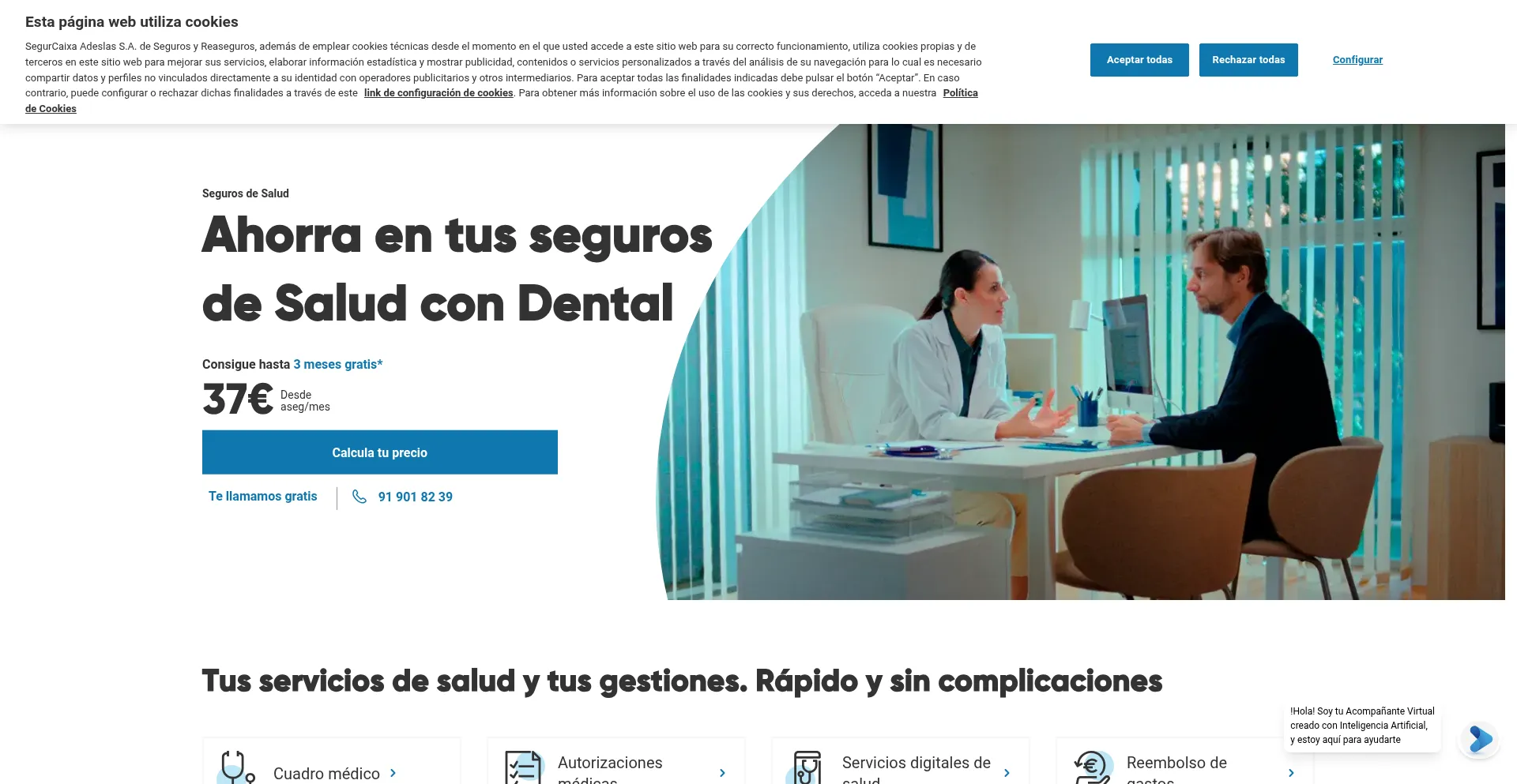 Website screenshot of Segurcaixaadeslas.es