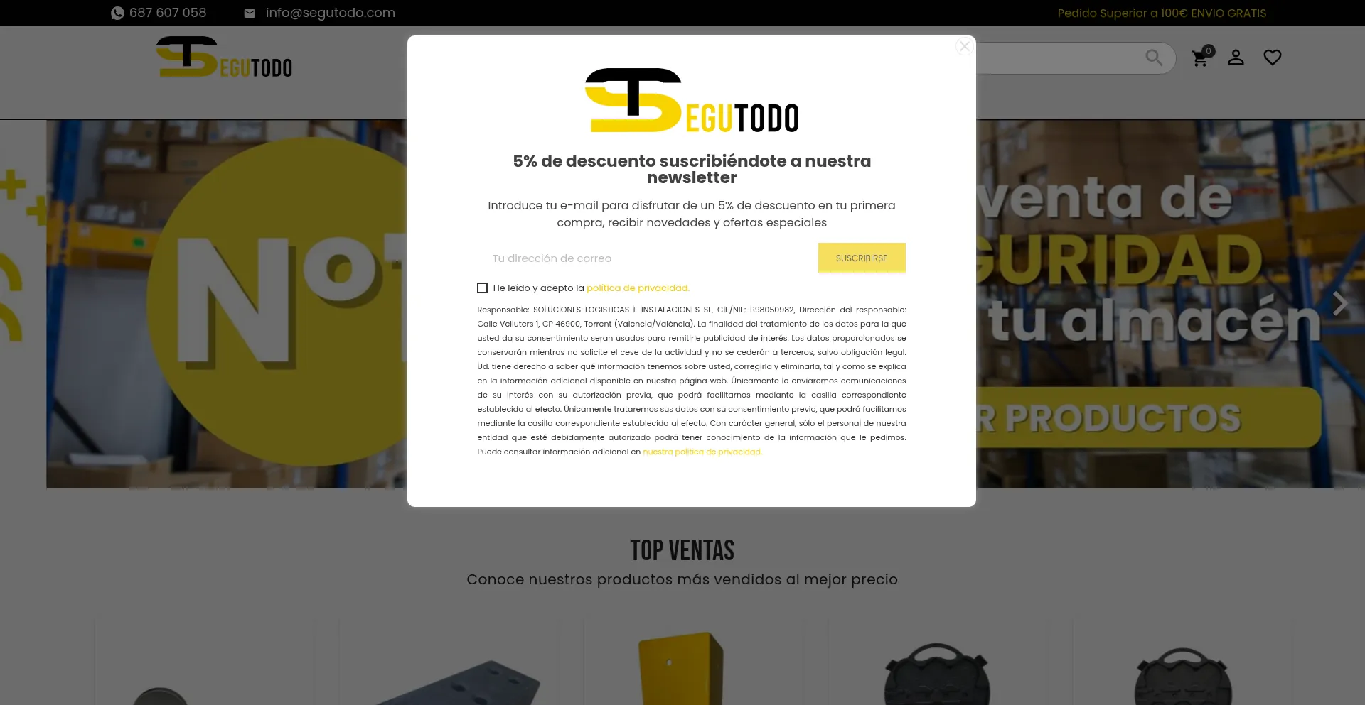 Website screenshot of Segutodo.com