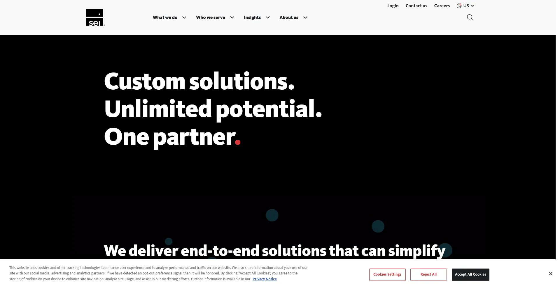 Website screenshot of Seic.com