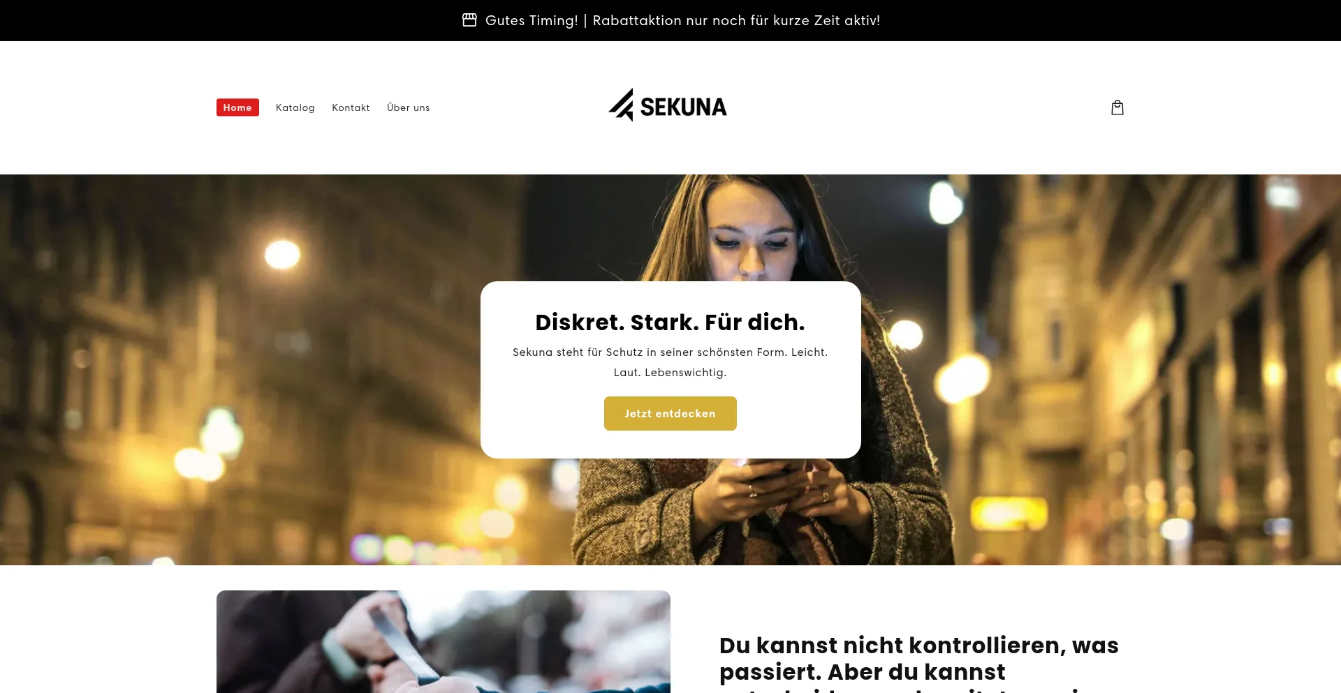 Website screenshot of Sekuna.de