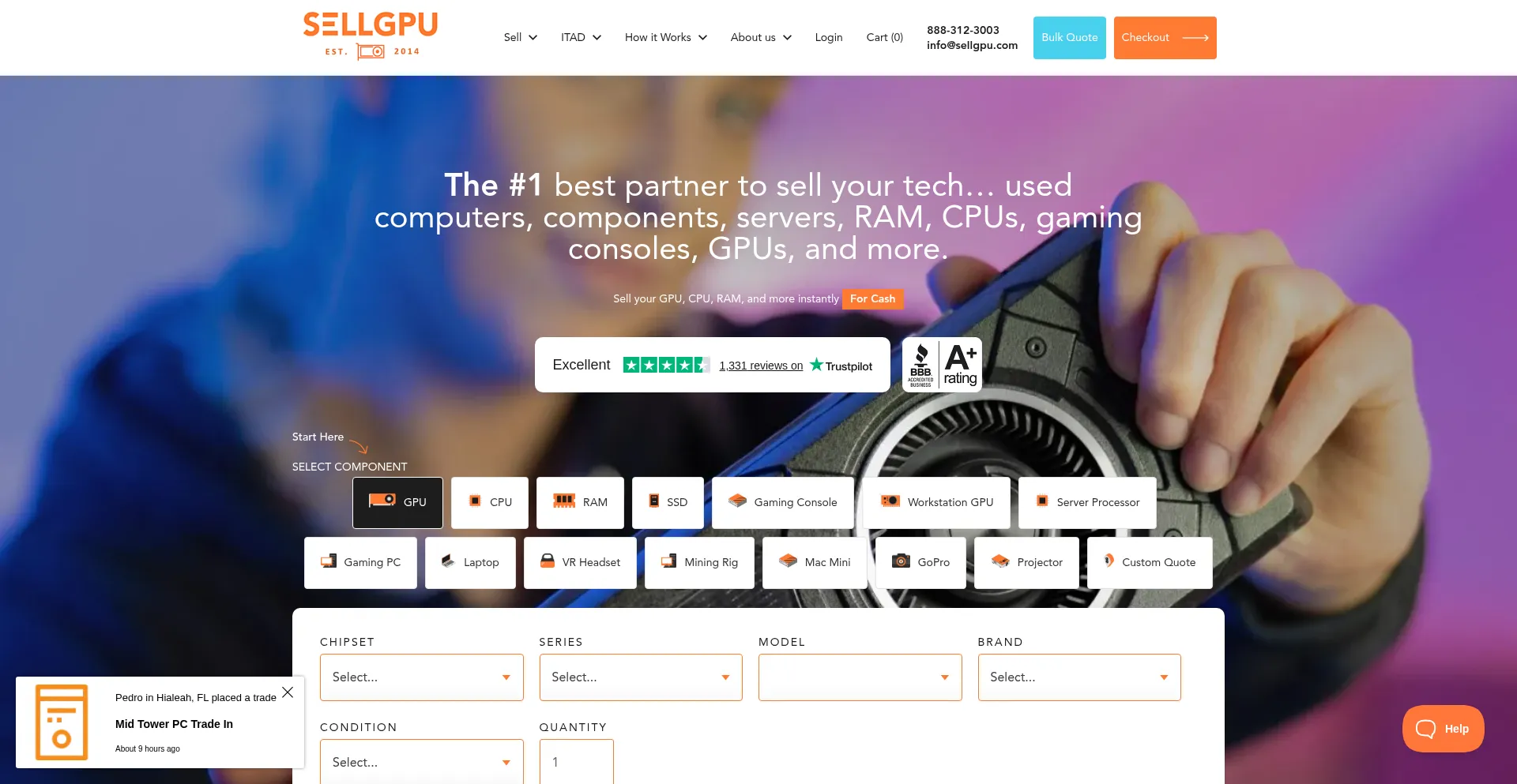 Sellgpu.com Screenshot