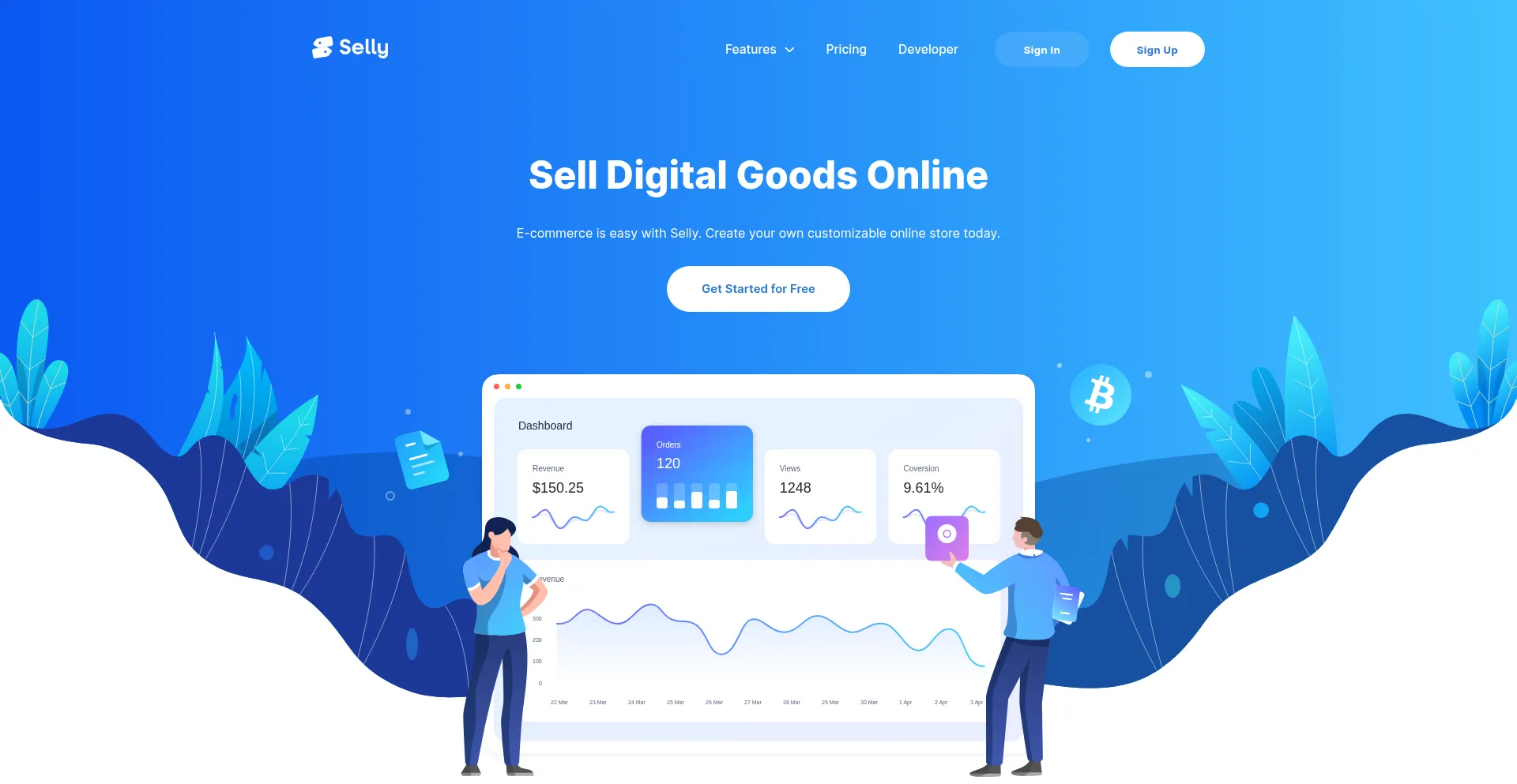 Website screenshot of Selly.io