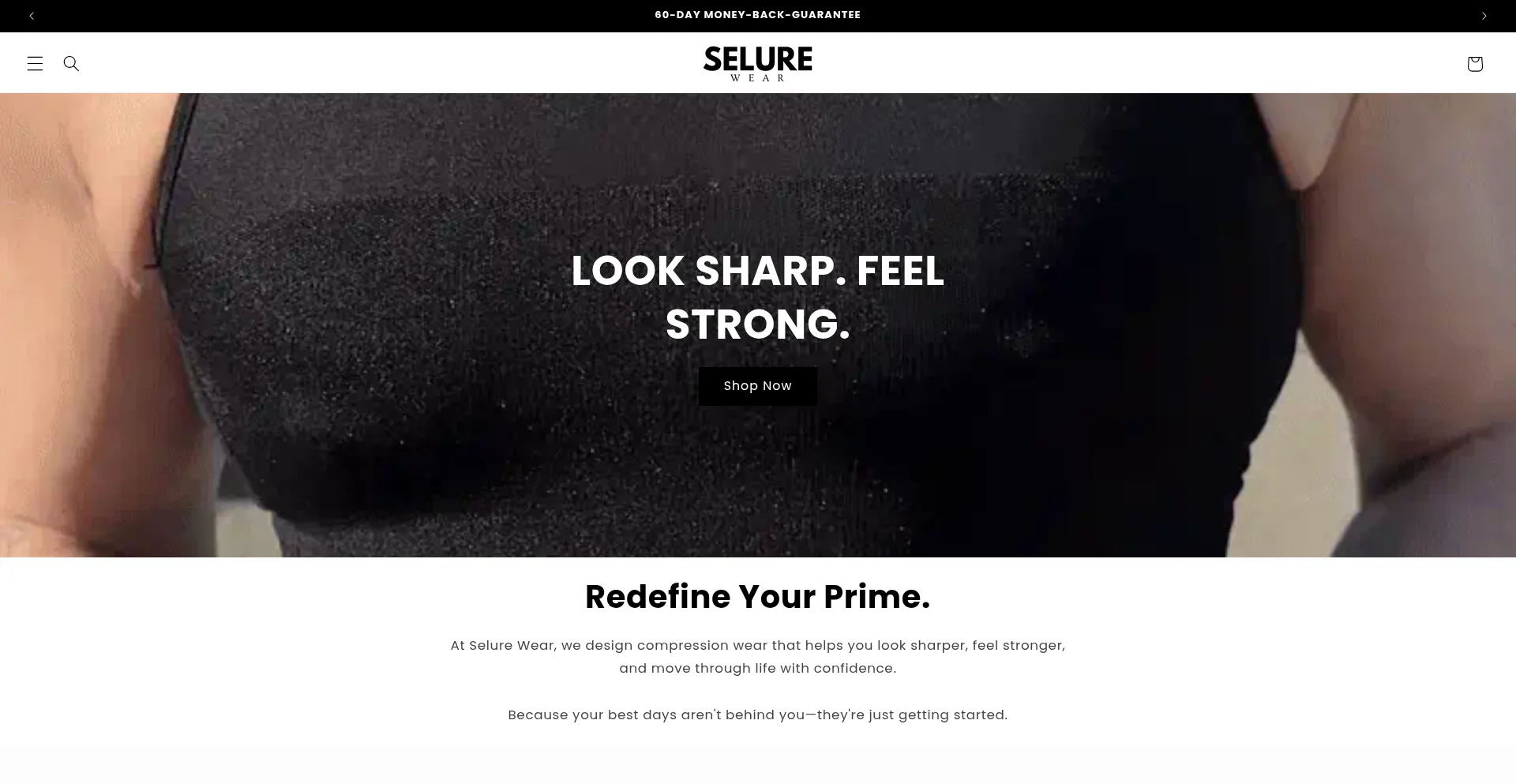 Website screenshot of Selurewear.com