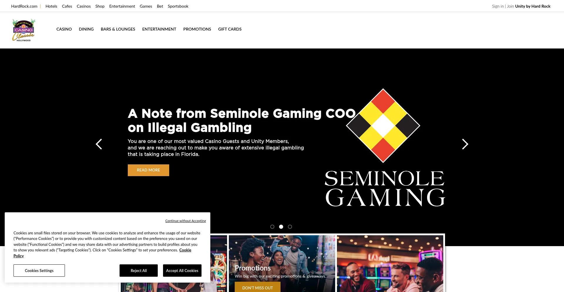 Seminoleclassiccasino.com Screenshot