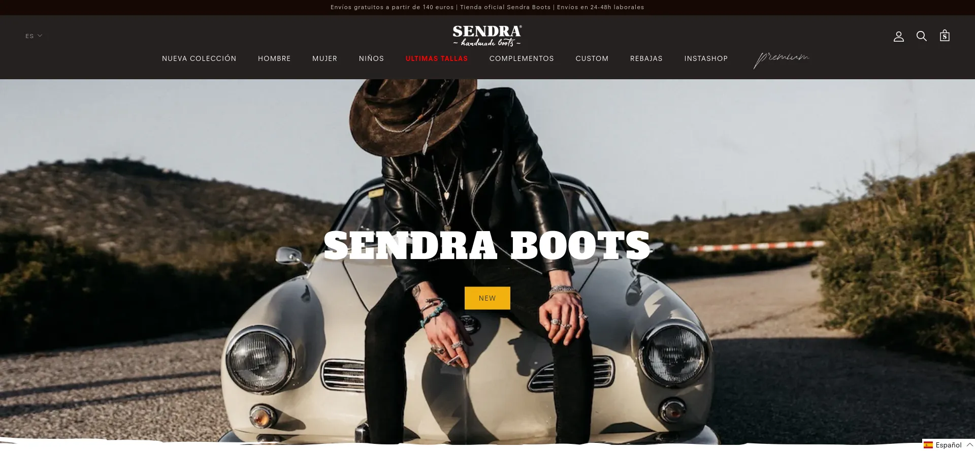 Website screenshot of Sendra.com