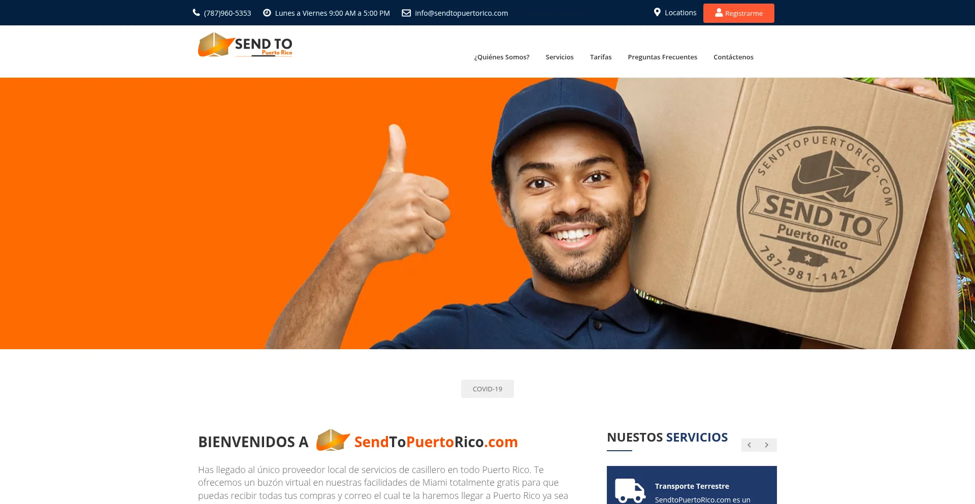 Sendtopuertorico.com Screenshot