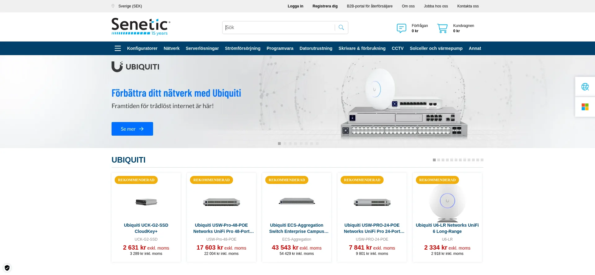 Website screenshot of Senetic.se