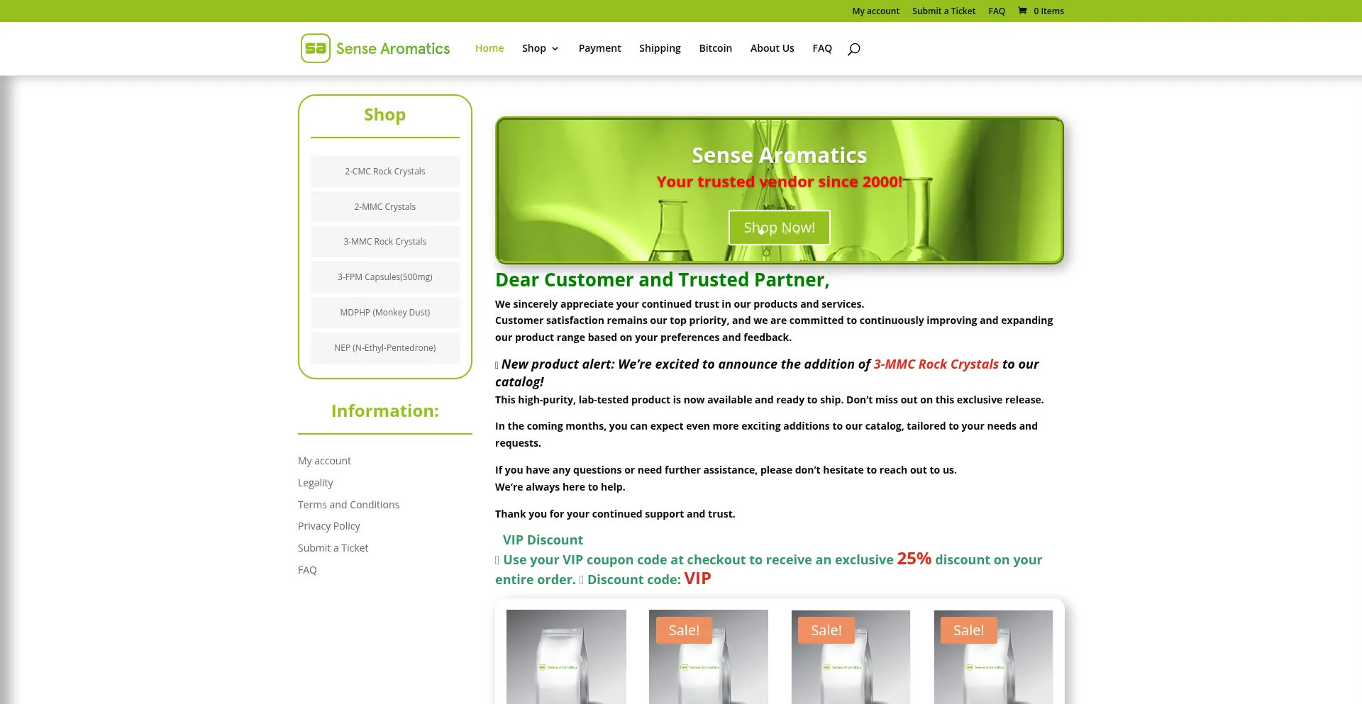 Website screenshot of Sensearomatics.eu