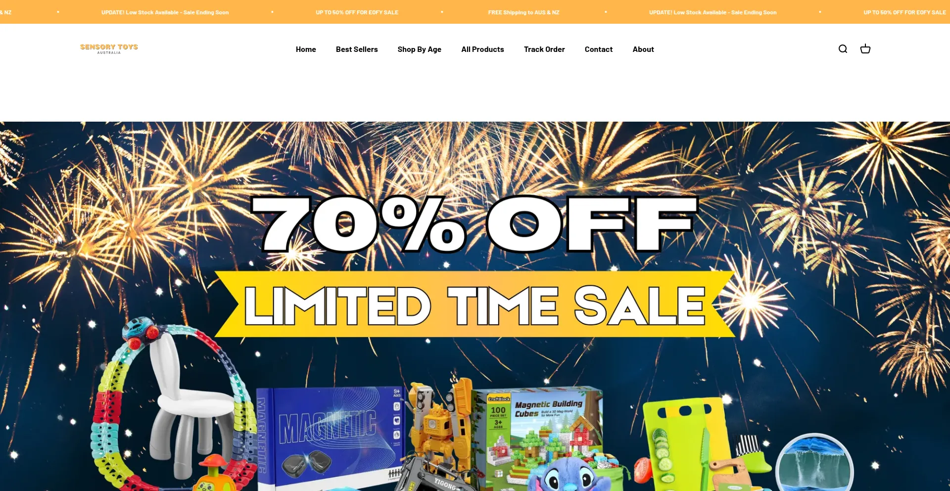 Website screenshot of Sensorytoysaustralia.com