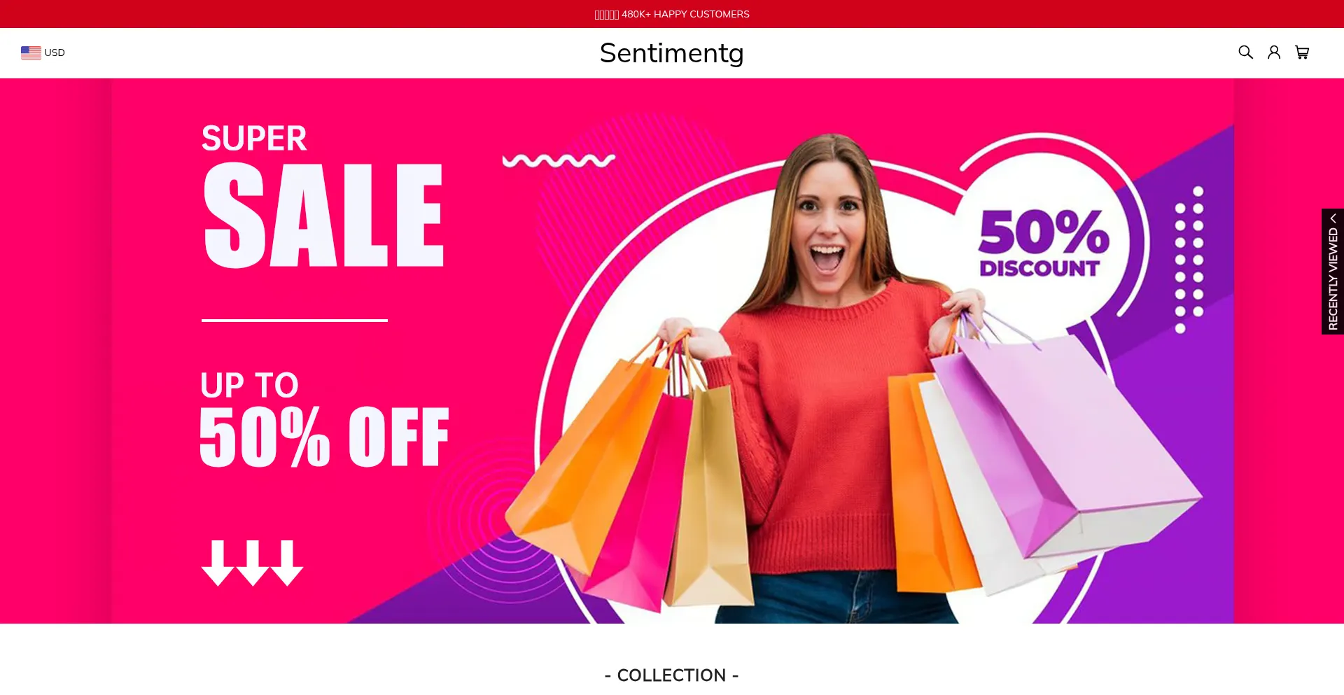 Website screenshot of Sentimentg.com