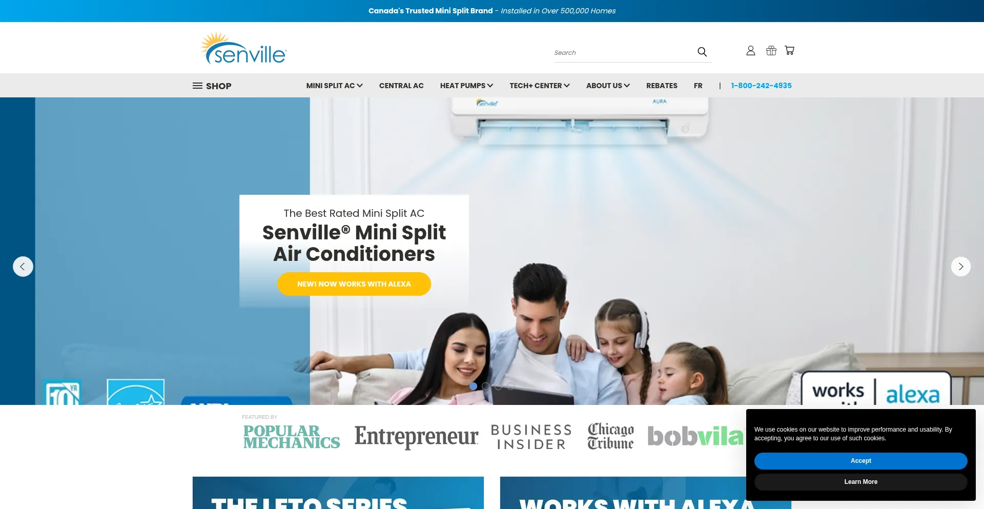 Website screenshot of Senville.ca