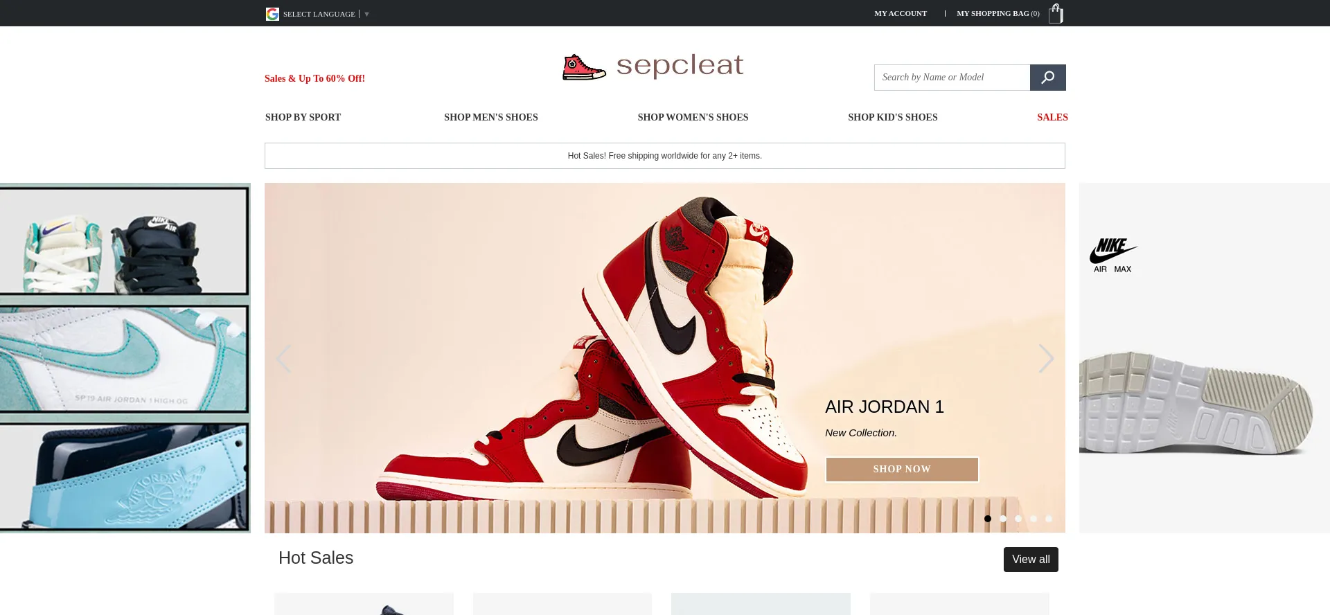 Website screenshot of Sepcleat.com