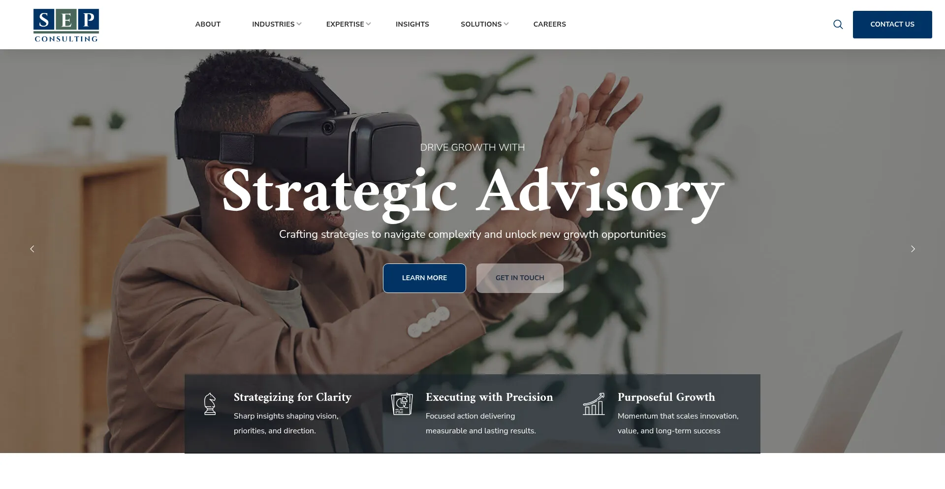 Website screenshot of Sepconsultltd.com