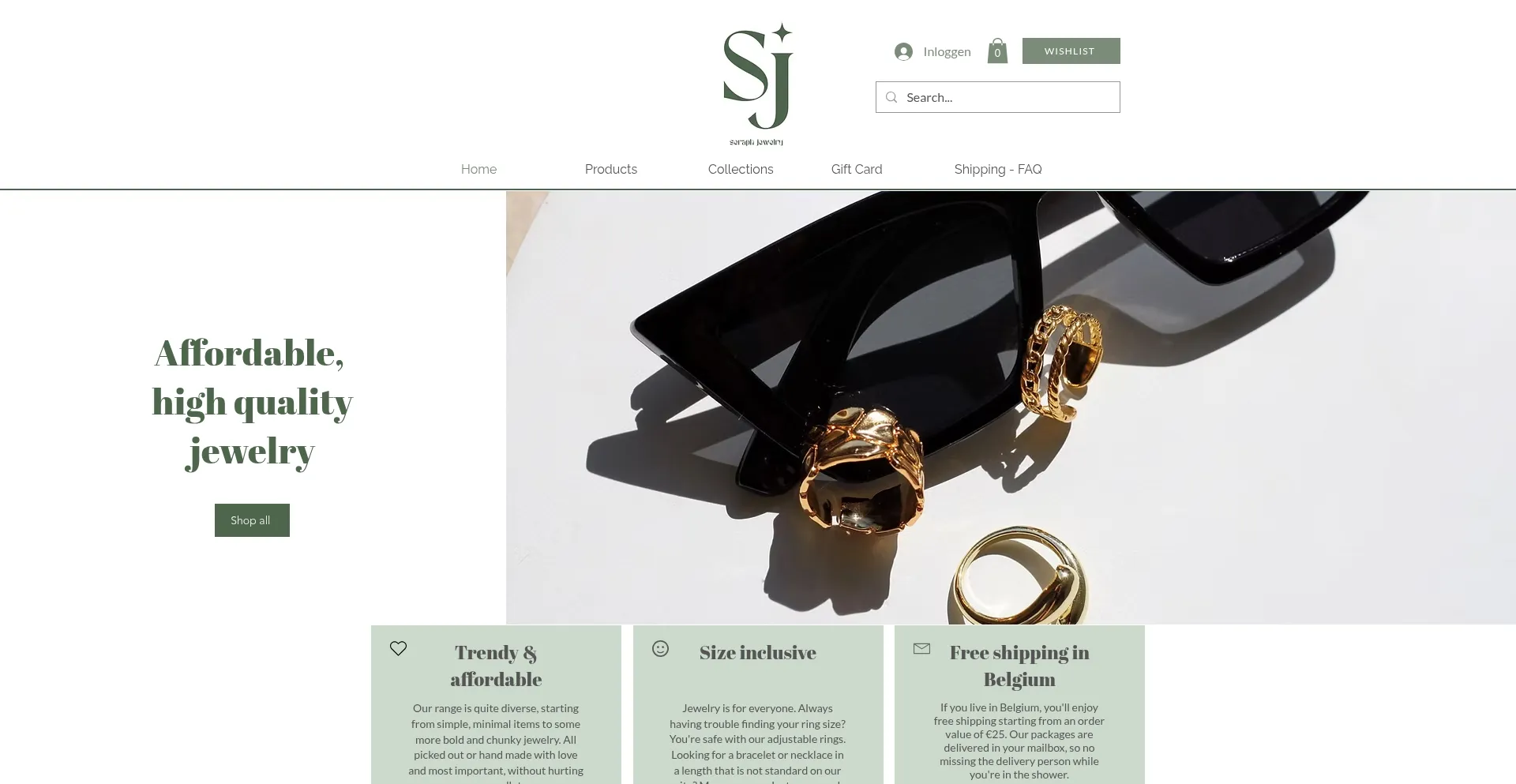 Website screenshot of Seraphjewelry.be
