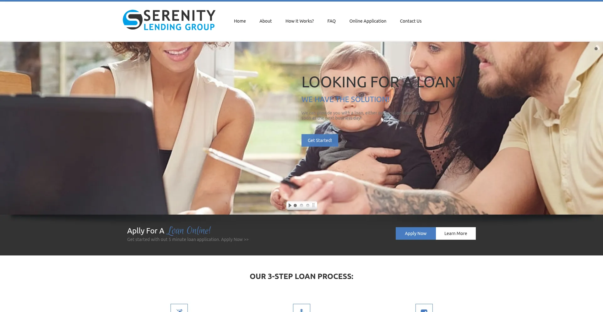 Website screenshot of Serenitylendinggroup.com