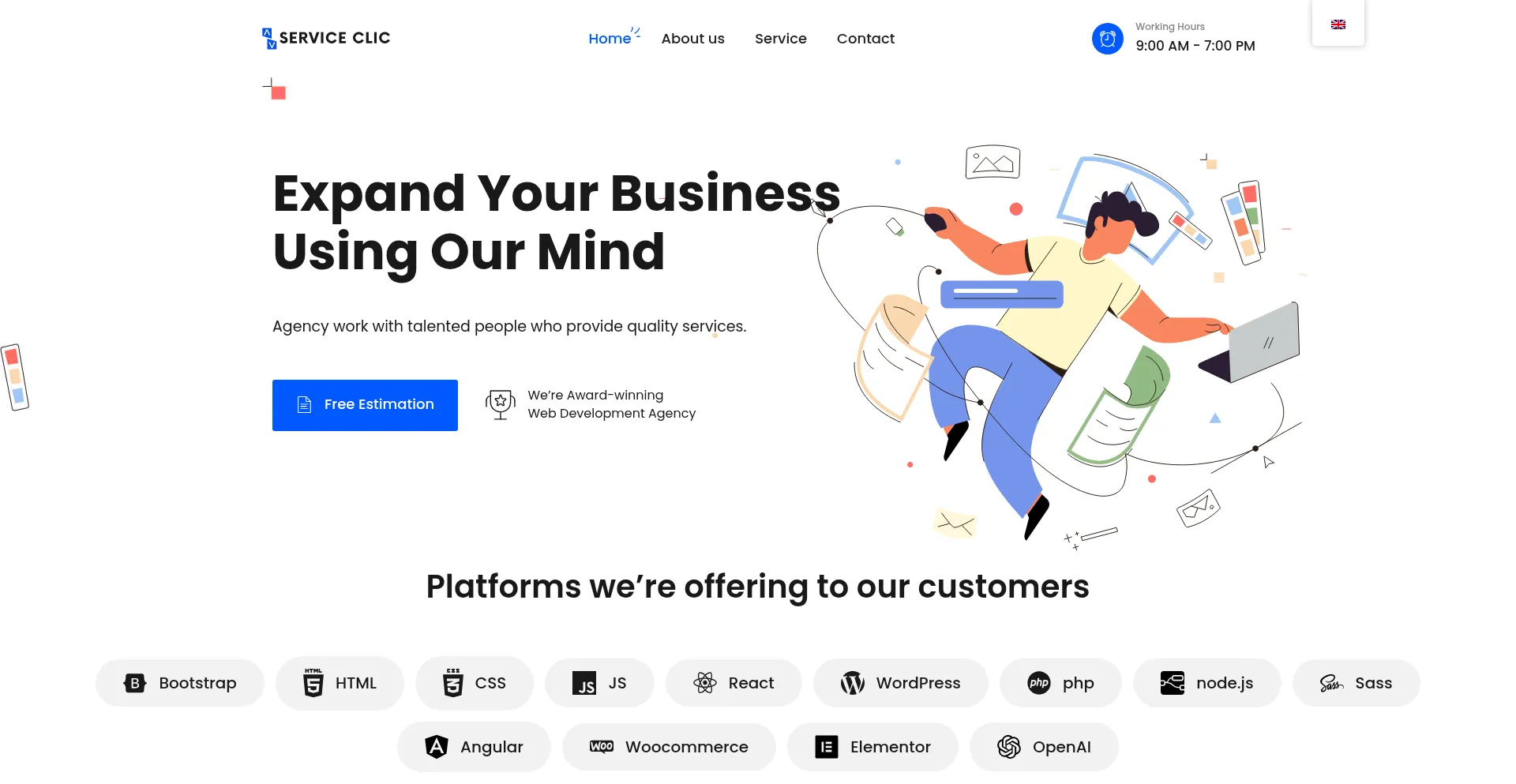 Website screenshot of Service-clic.com