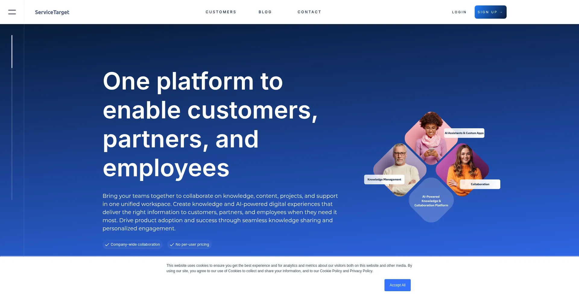 Website screenshot of Servicetarget.com