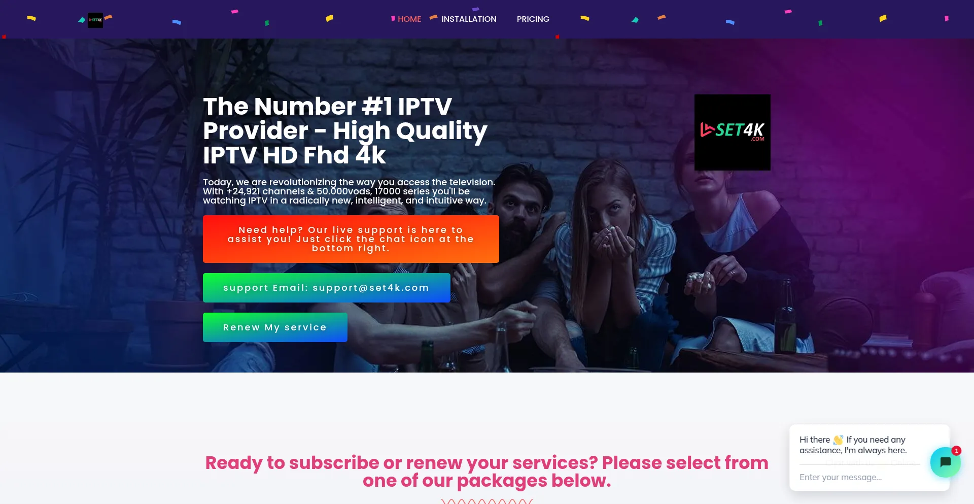 Website screenshot of Set4k.com