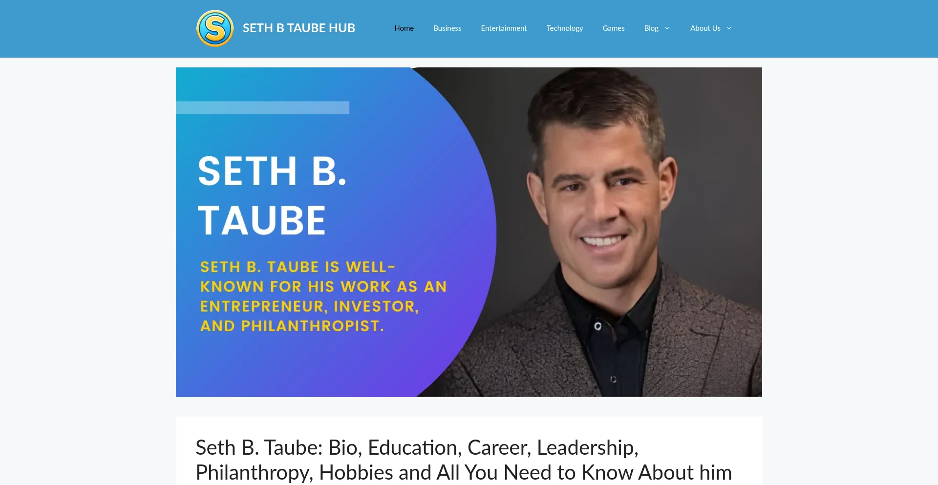 Sethbtaubehub.com Screenshot