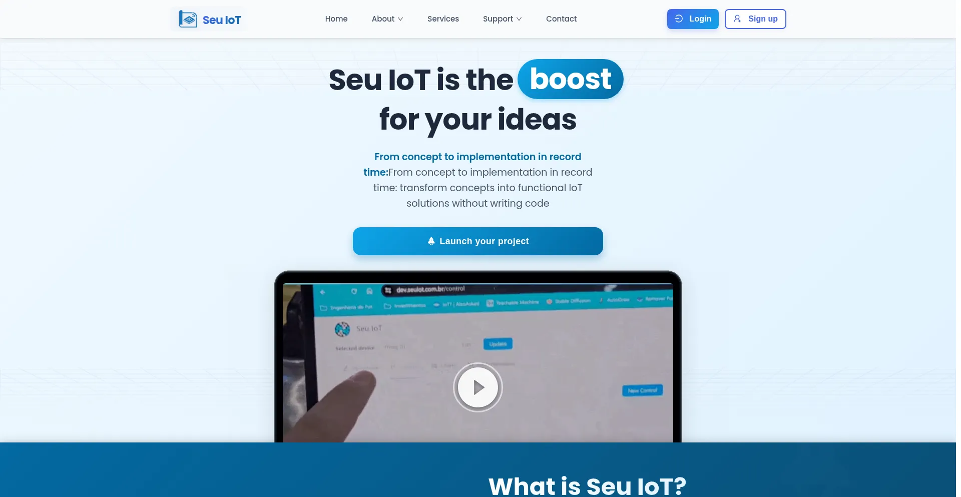 Website screenshot of Seuiot.com.br