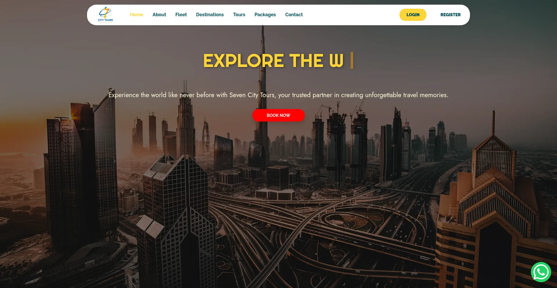 Website screenshot of Sevencitytours.com