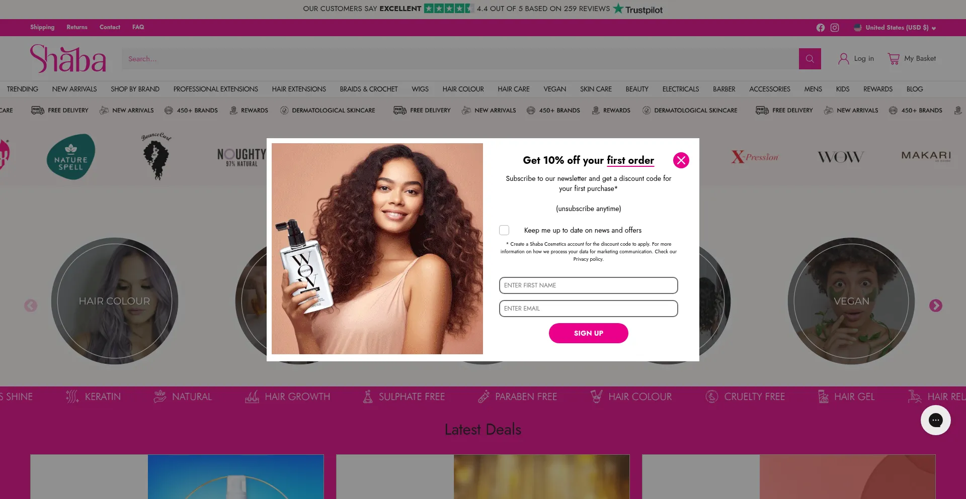 Shabacosmetics.com Screenshot