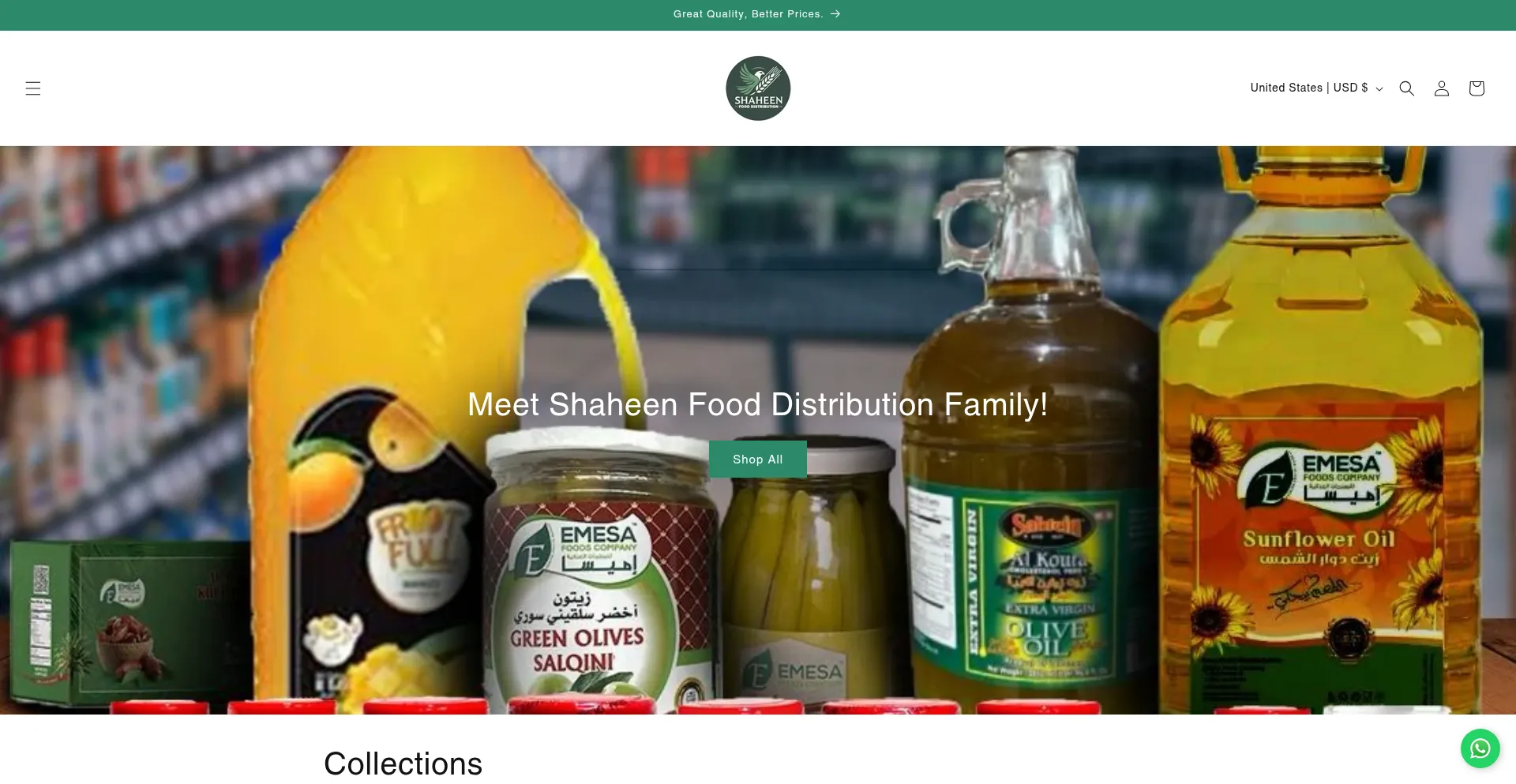 Website screenshot of Shaheendistribution.com