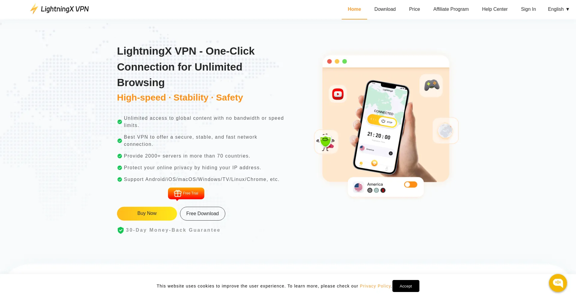 Website screenshot of Shanlianvpn.info