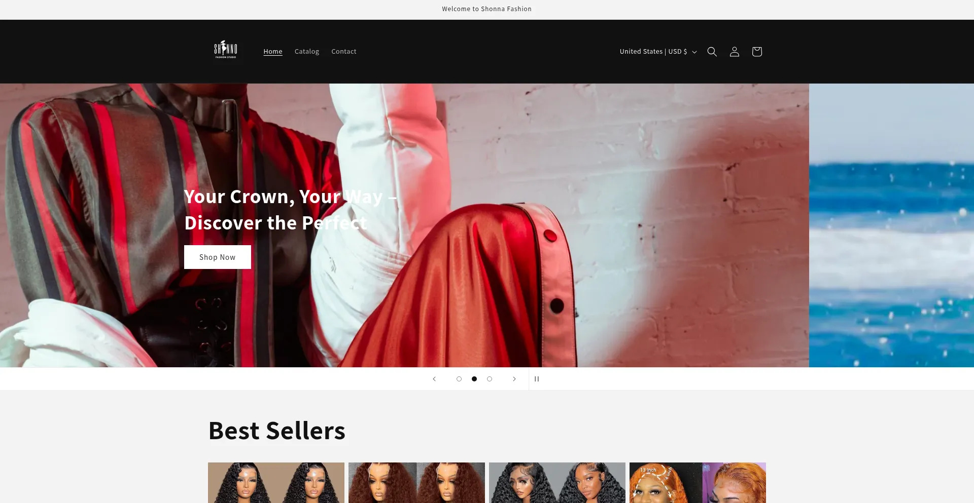 Website screenshot of Shannofashion.com